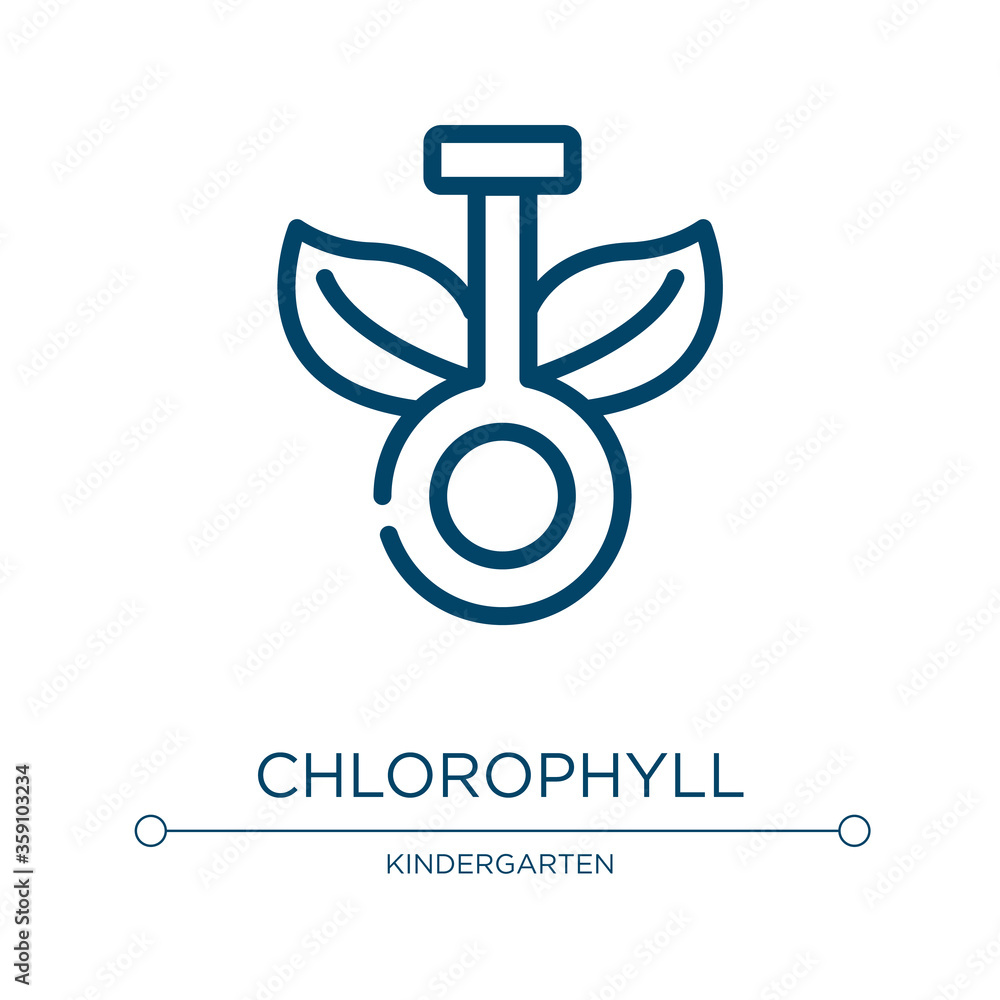Poster chlorophyll icon. linear vector illustration from biochemistry collection. outline chlorophyll icon 