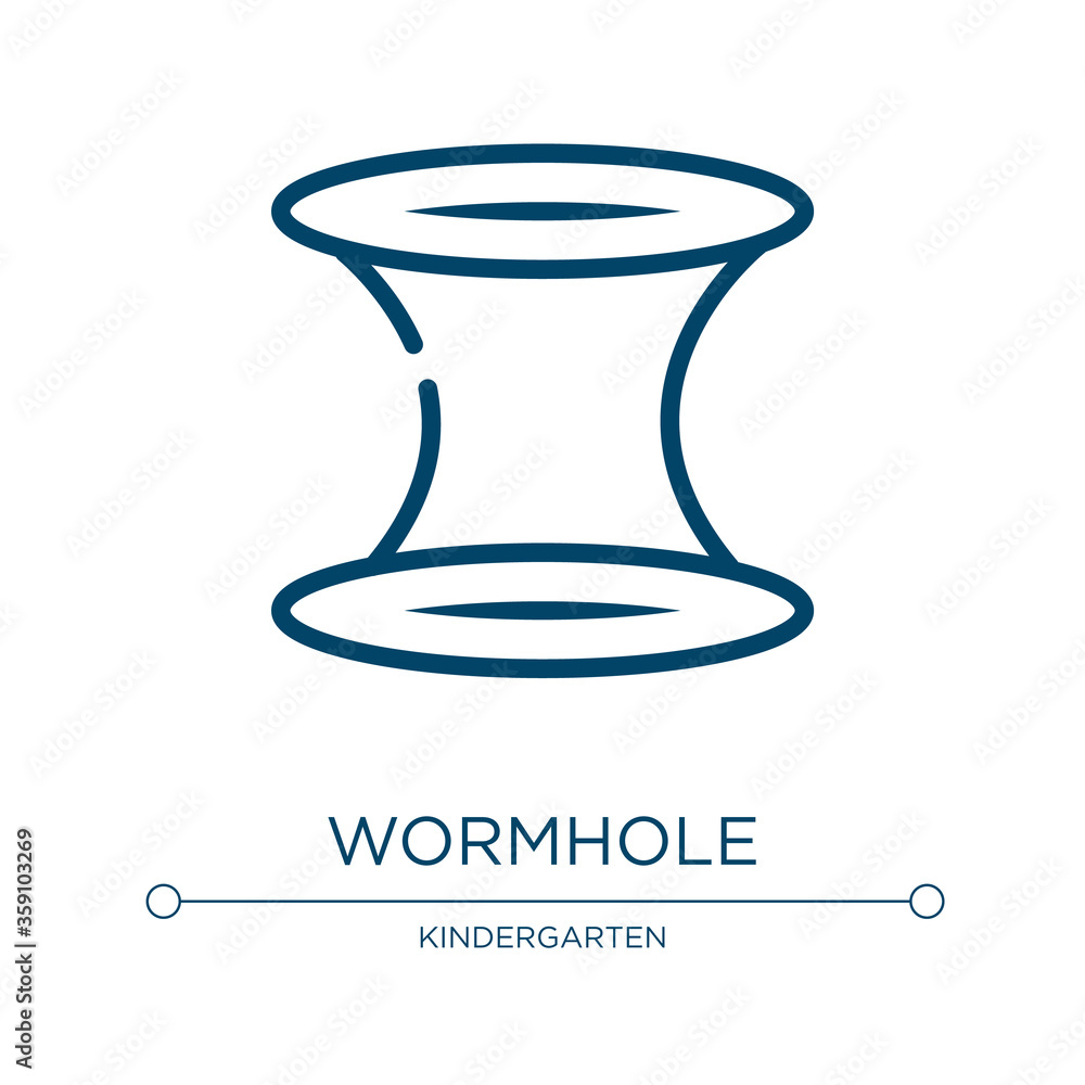 Poster wormhole icon. linear vector illustration from school & science collection. outline wormhole icon ve