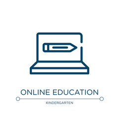 Online education icon. Linear vector illustration from learning education collection. Outline online education icon vector. Thin line symbol for use on web and mobile apps, logo, print media.