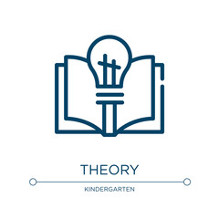 Theory icon. Linear vector illustration from biochemistry collection. Outline theory icon vector. Thin line symbol for use on web and mobile apps, logo, print media.