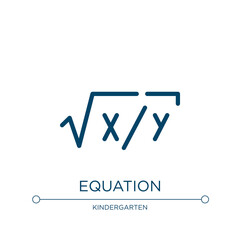 Equation icon. Linear vector illustration from school & science collection. Outline equation icon vector. Thin line symbol for use on web and mobile apps, logo, print media.