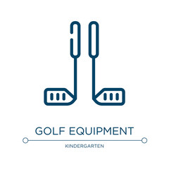 Golf equipment icon. Linear vector illustration from sports collection. Outline golf equipment icon vector. Thin line symbol for use on web and mobile apps, logo, print media.