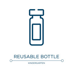 Reusable bottle icon. Linear vector illustration from sports collection. Outline reusable bottle icon vector. Thin line symbol for use on web and mobile apps, logo, print media.