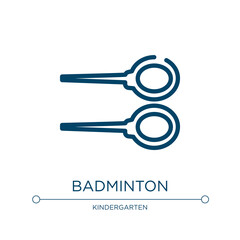Badminton icon. Linear vector illustration from sports collection. Outline badminton icon vector. Thin line symbol for use on web and mobile apps, logo, print media.