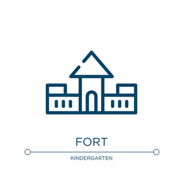 Fort icon. Linear vector illustration from literature collection. Outline fort icon vector. Thin line symbol for use on web and mobile apps, logo, print media.