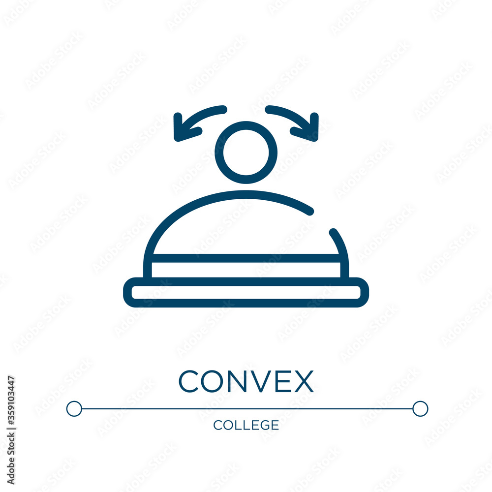 Poster convex icon. linear vector illustration from physics collection. outline convex icon vector. thin li