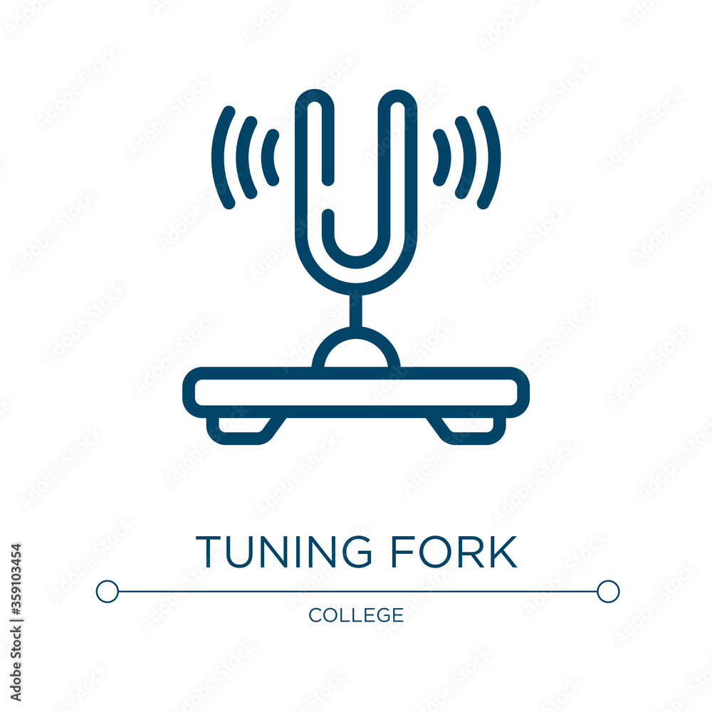 Poster tuning fork icon. linear vector illustration from physics collection. outline tuning fork icon vecto