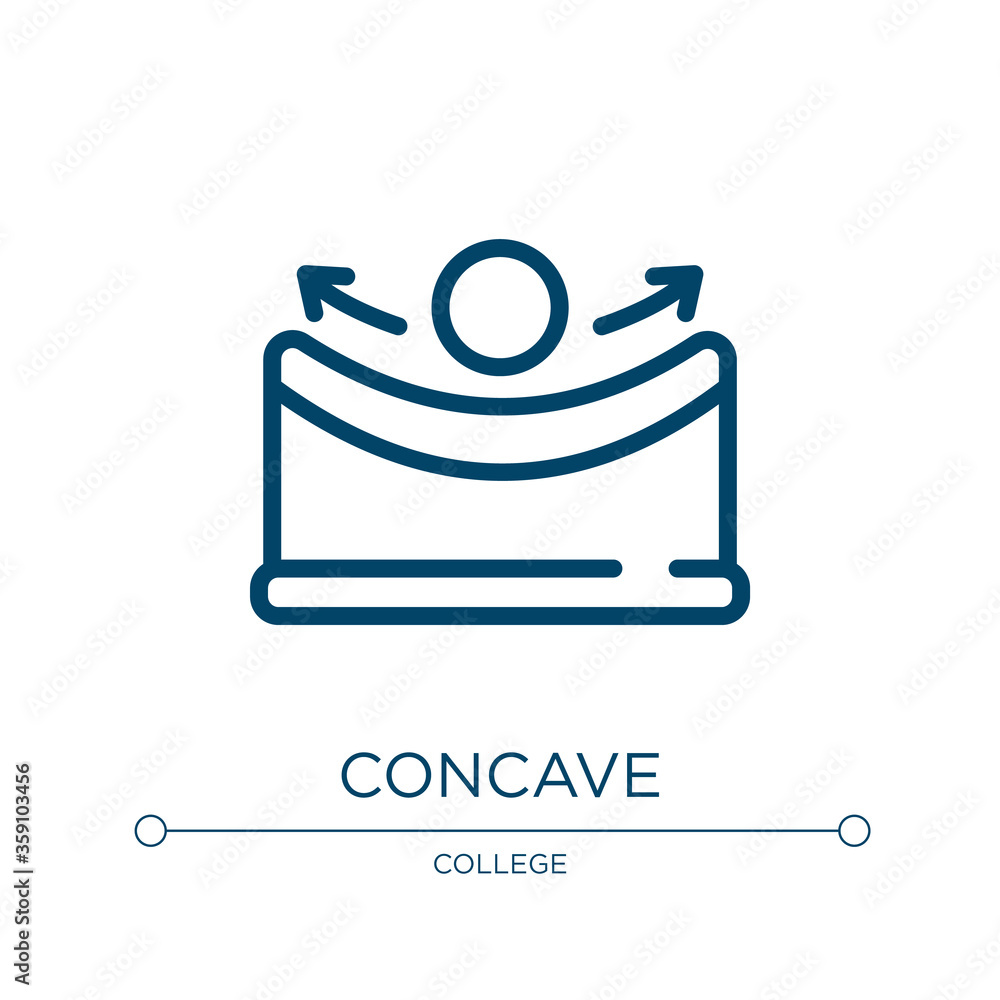 Poster concave icon. linear vector illustration from physics collection. outline concave icon vector. thin 