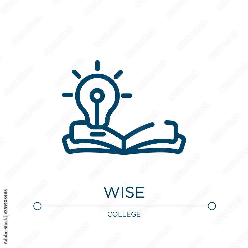 Poster wise icon. linear vector illustration from knowledge collection. outline wise icon vector. thin line