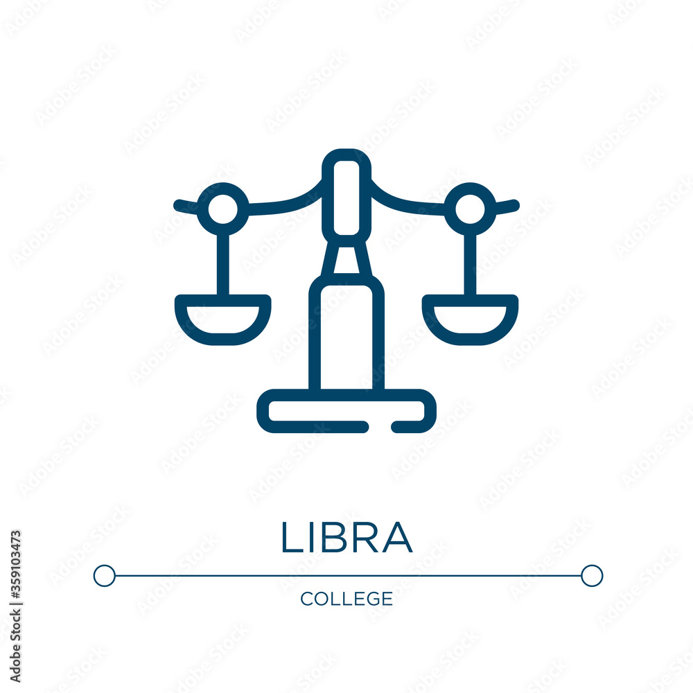 Poster libra icon. linear vector illustration from academy collection. outline libra icon vector. thin line