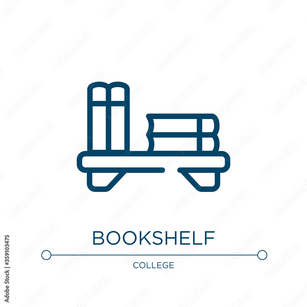 Poster bookshelf icon. linear vector illustration from academy collection. outline bookshelf icon vector. t