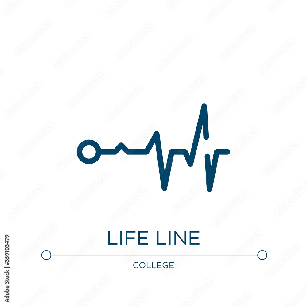Poster life line icon. linear vector illustration from science and technology collection. outline life line