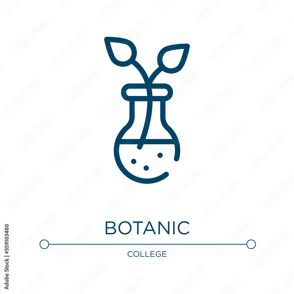 Poster botanic icon. linear vector illustration from science and technology collection. outline botanic ico