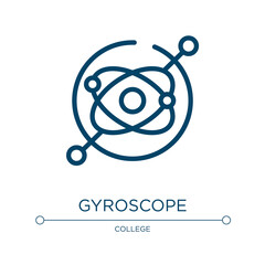 Gyroscope icon. Linear vector illustration from physics collection. Outline gyroscope icon vector. Thin line symbol for use on web and mobile apps, logo, print media.