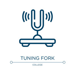 Tuning fork icon. Linear vector illustration from physics collection. Outline tuning fork icon vector. Thin line symbol for use on web and mobile apps, logo, print media.