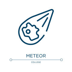 Meteor icon. Linear vector illustration from science collection. Outline meteor icon vector. Thin line symbol for use on web and mobile apps, logo, print media.