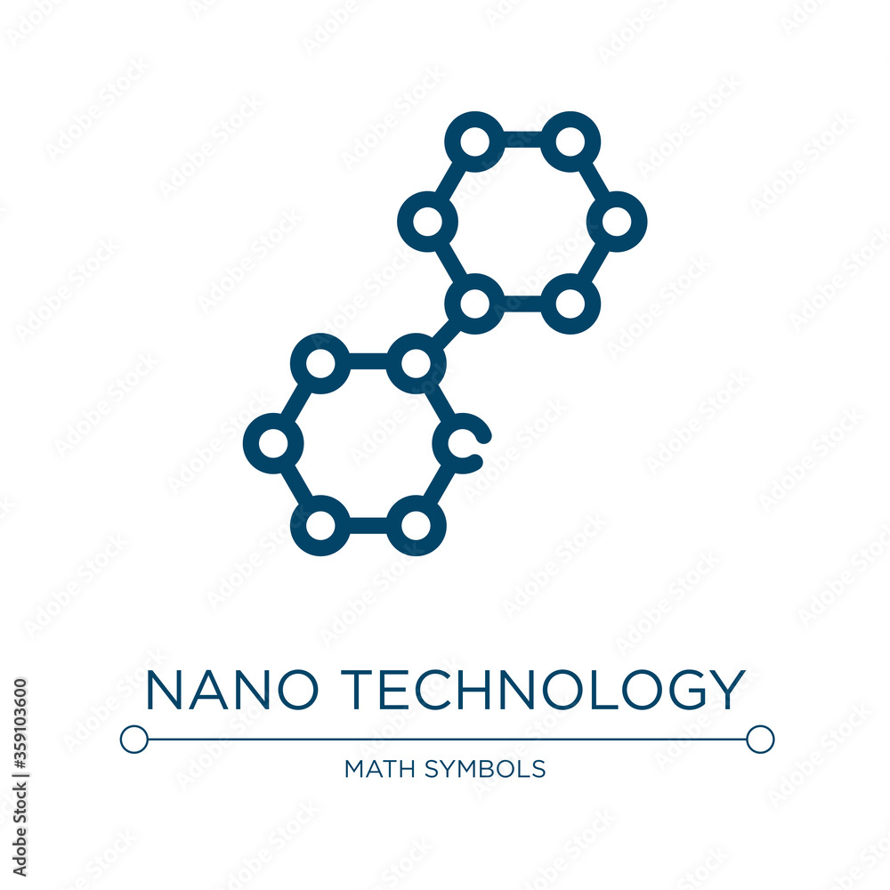 Poster nano technology icon. linear vector illustration from biochemistry collection. outline nano technolo