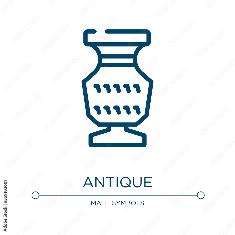 Poster Antique icon. Linear vector illustration from nerd collection. Outline antique icon vector. Thin line symbol for use on web and mobile apps, logo, print media.