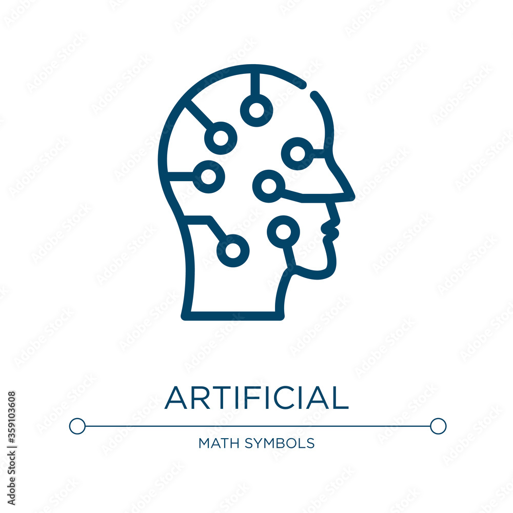 Poster artificial icon. linear vector illustration from biochemistry collection. outline artificial icon ve
