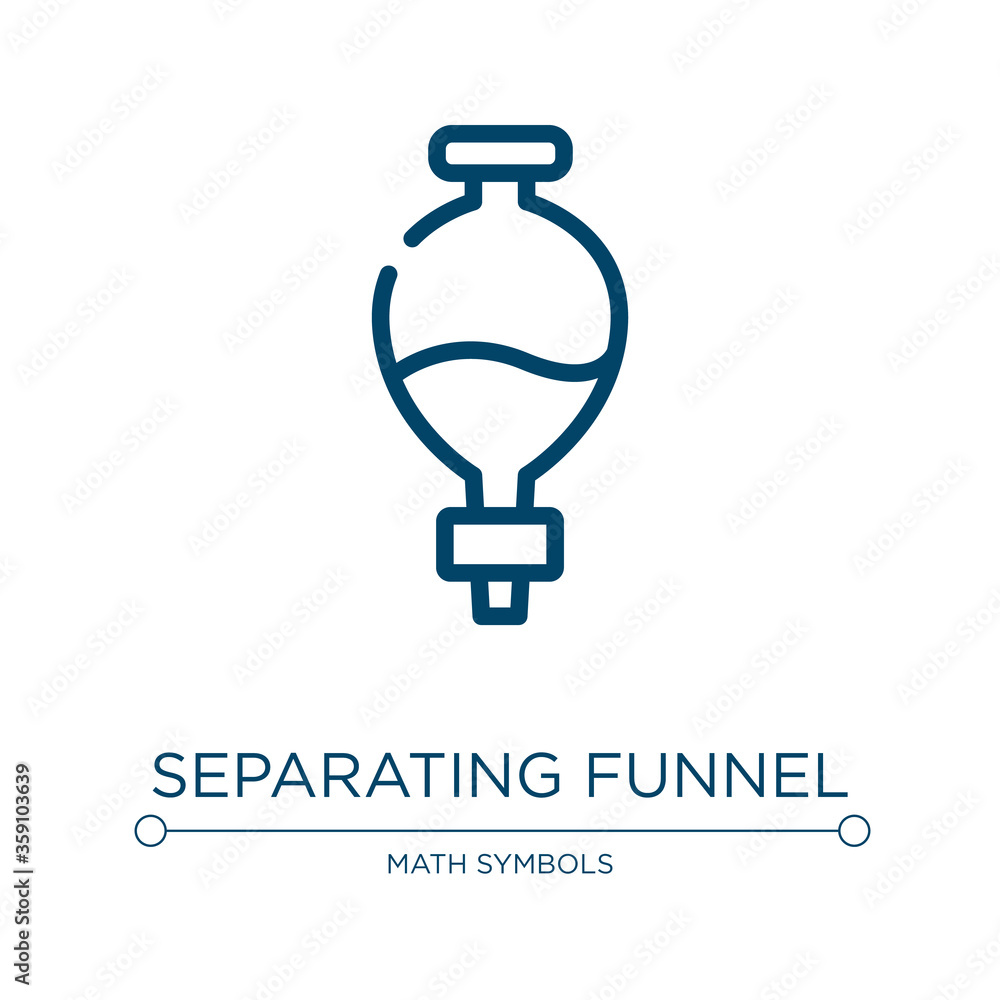 Poster separating funnel icon. linear vector illustration from laboratory collection. outline separating fu
