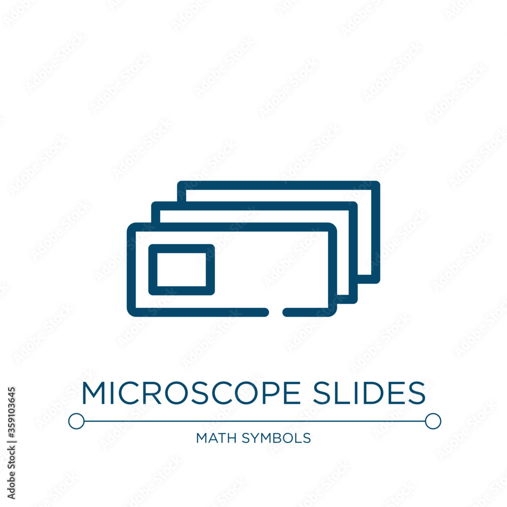 Poster microscope slides icon. linear vector illustration from laboratory collection. outline microscope sl