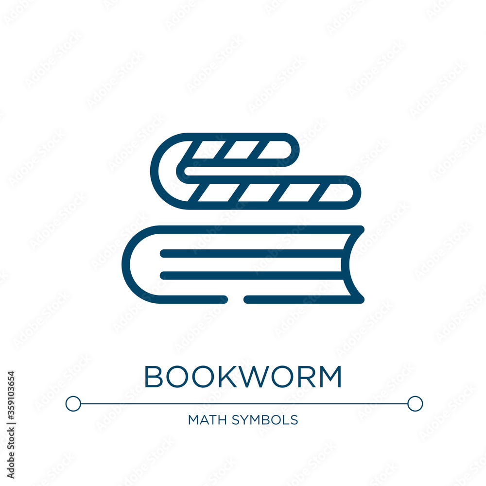 Poster bookworm icon. linear vector illustration from in the library collection. outline bookworm icon vect