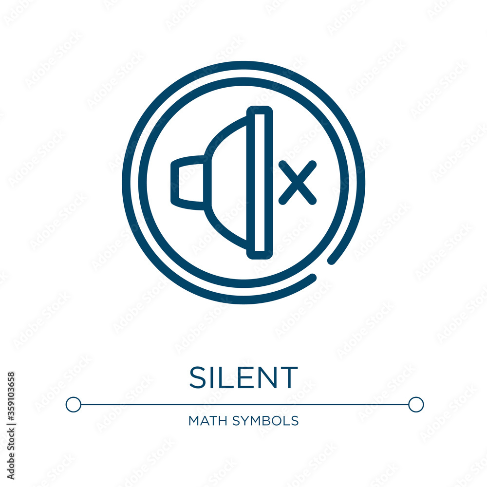 Poster silent icon. linear vector illustration from in the library collection. outline silent icon vector. 