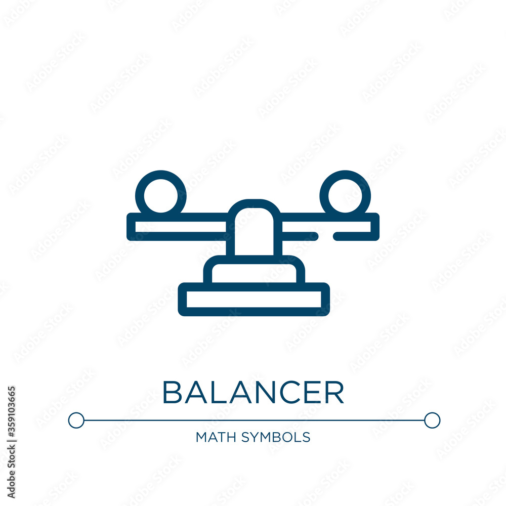 Poster balancer icon. linear vector illustration from education collection. outline balancer icon vector. t