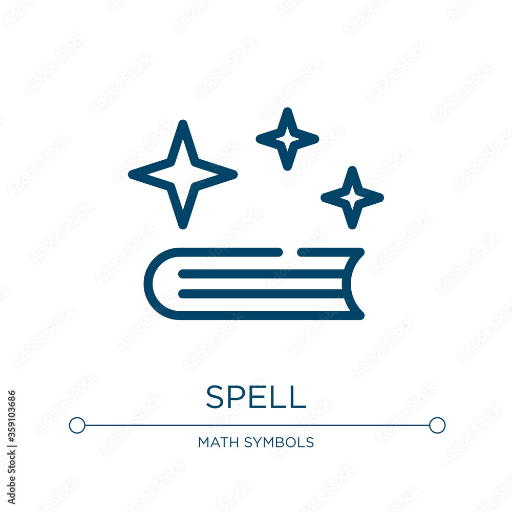 Poster spell icon. linear vector illustration from history collection. outline spell icon vector. thin line
