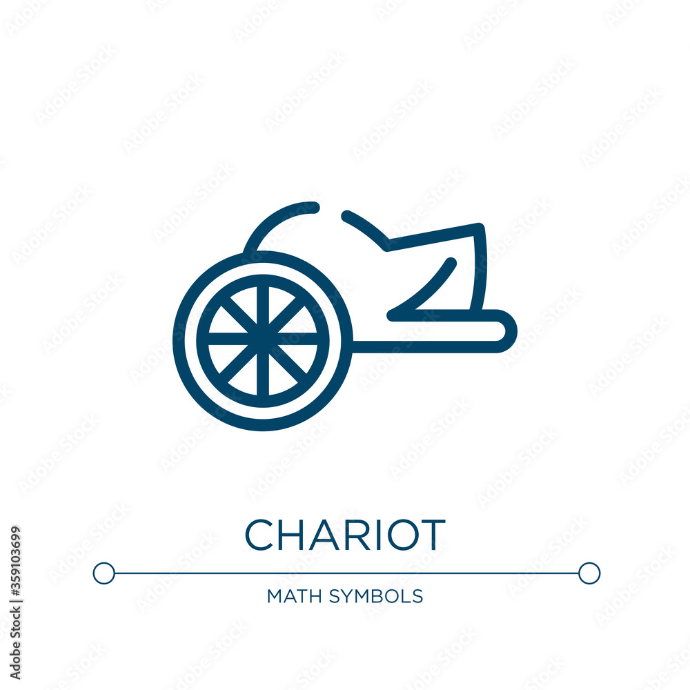 Poster chariot icon. linear vector illustration from history collection. outline chariot icon vector. thin 