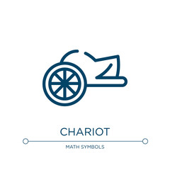 Fototapeta na wymiar Chariot icon. Linear vector illustration from history collection. Outline chariot icon vector. Thin line symbol for use on web and mobile apps, logo, print media.