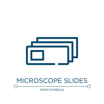 Microscope slides icon. Linear vector illustration from laboratory collection. Outline microscope slides icon vector. Thin line symbol for use on web and mobile apps, logo, print media.