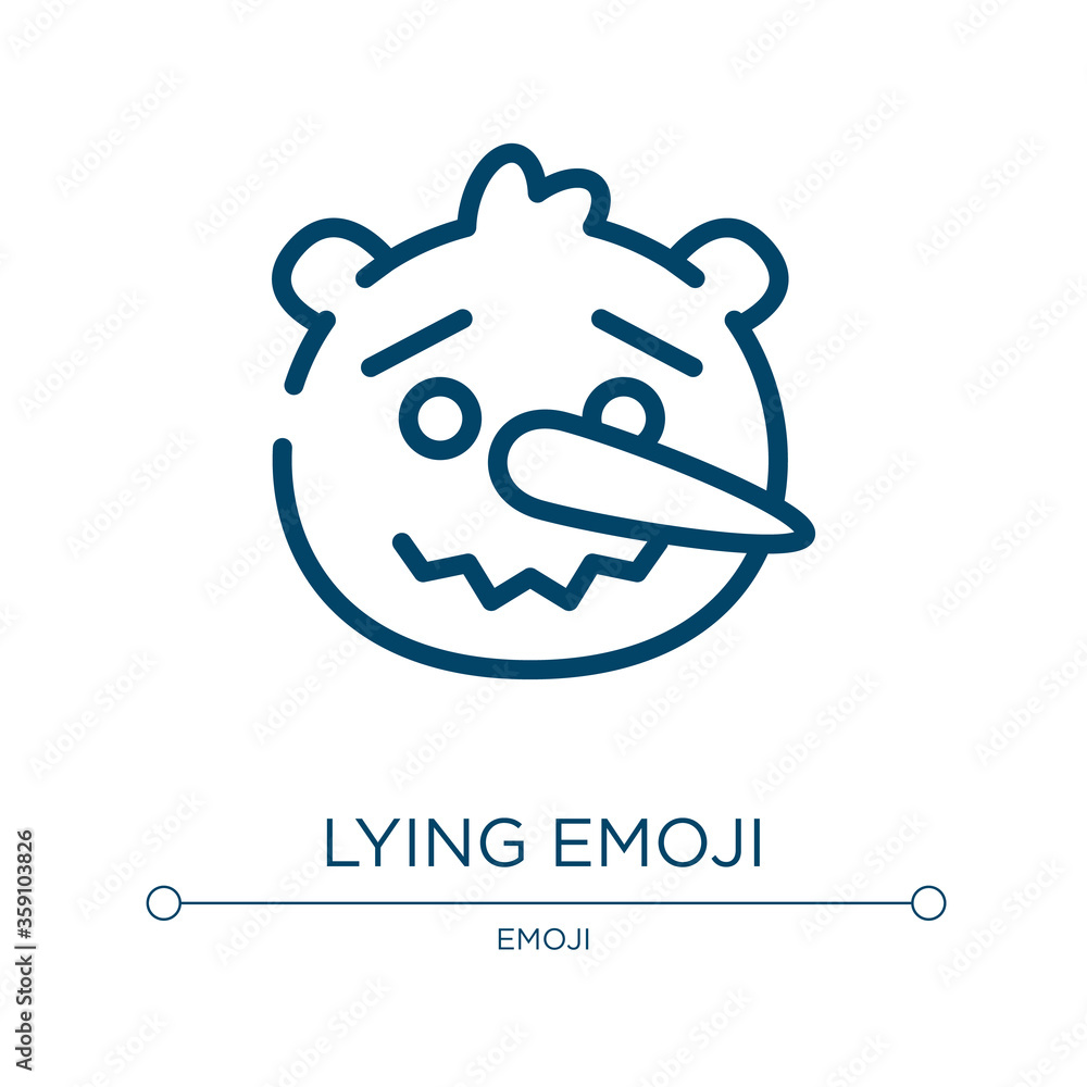 Poster lying emoji icon. linear vector illustration from emoji collection. outline lying emoji icon vector.