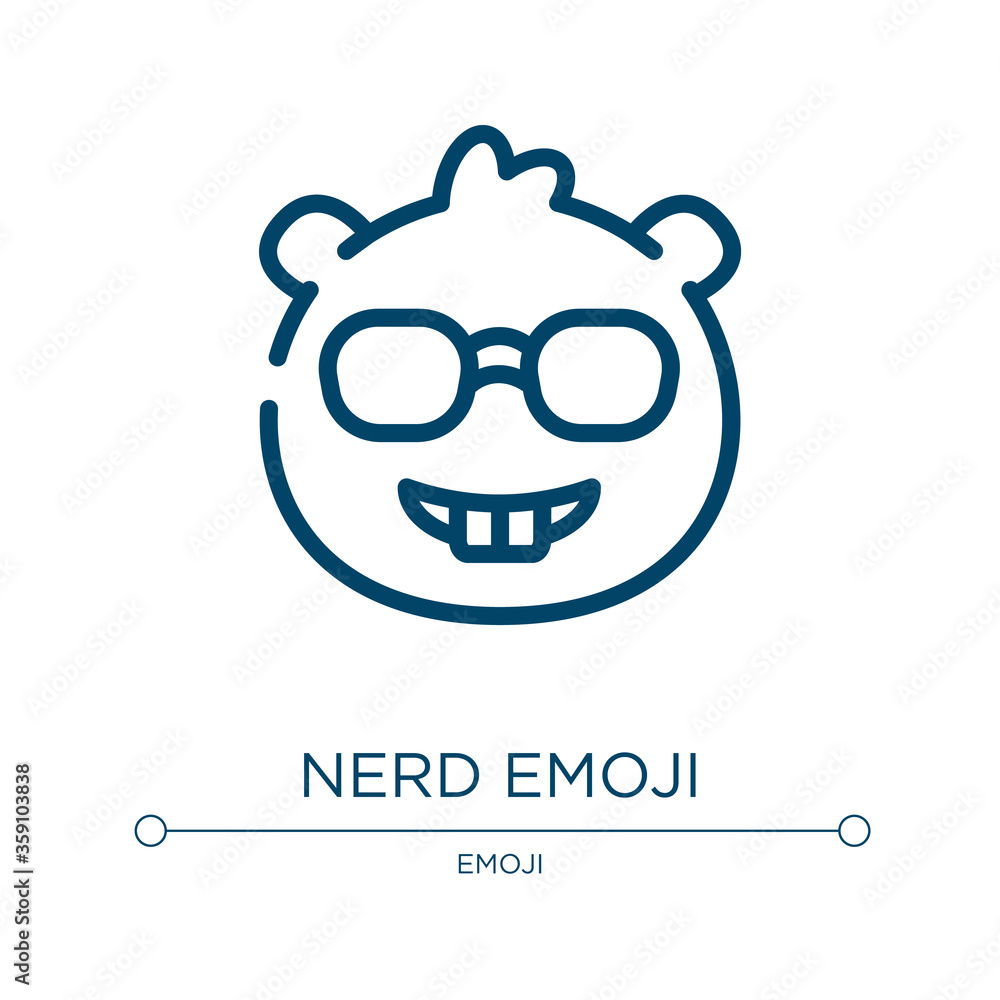 Poster nerd emoji icon. linear vector illustration from emoji collection. outline nerd emoji icon vector. t