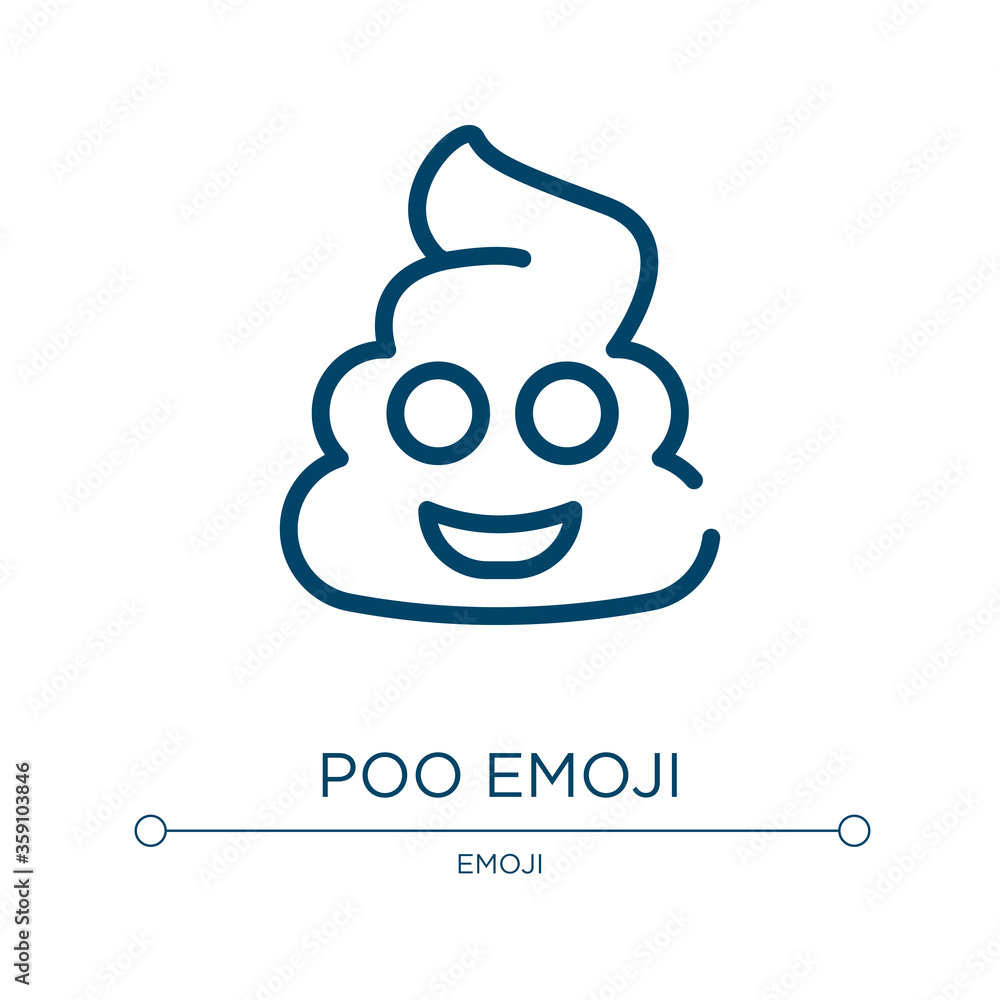 Poster poo emoji icon. linear vector illustration from emoji collection. outline poo emoji icon vector. thi
