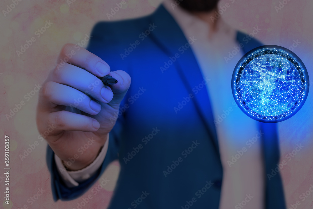 Aufkleber futuristic icons distant solar system showing global technology networks. elements of this image fur