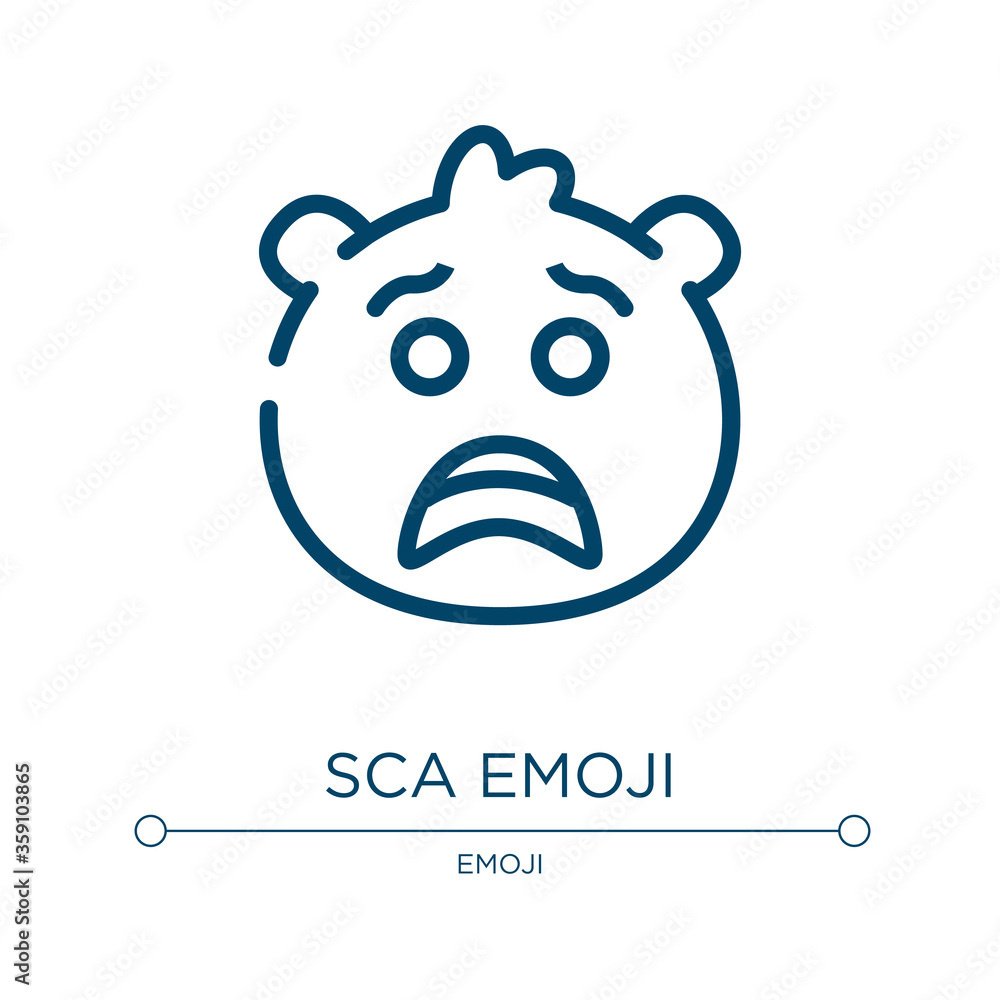 Poster scared emoji icon. linear vector illustration from emoji collection. outline scared emoji icon vecto