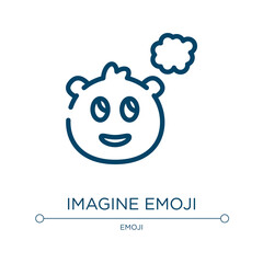 Imagine emoji icon. Linear vector illustration from emoji collection. Outline imagine emoji icon vector. Thin line symbol for use on web and mobile apps, logo, print media.
