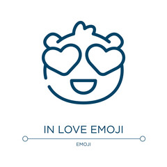 In love emoji icon. Linear vector illustration from emoji collection. Outline in love emoji icon vector. Thin line symbol for use on web and mobile apps, logo, print media.