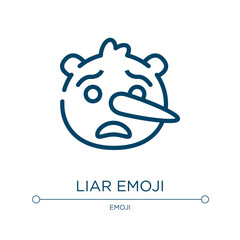 Liar emoji icon. Linear vector illustration from emoji collection. Outline liar emoji icon vector. Thin line symbol for use on web and mobile apps, logo, print media.