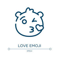 Love emoji icon. Linear vector illustration from emoji collection. Outline love emoji icon vector. Thin line symbol for use on web and mobile apps, logo, print media.
