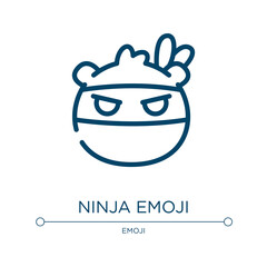 Ninja emoji icon. Linear vector illustration from emoji collection. Outline ninja emoji icon vector. Thin line symbol for use on web and mobile apps, logo, print media.