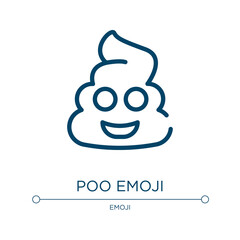 Poo emoji icon. Linear vector illustration from emoji collection. Outline poo emoji icon vector. Thin line symbol for use on web and mobile apps, logo, print media.