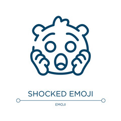 Shocked emoji icon. Linear vector illustration from emoji collection. Outline shocked emoji icon vector. Thin line symbol for use on web and mobile apps, logo, print media.