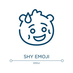 Shy emoji icon. Linear vector illustration from emoji collection. Outline shy emoji icon vector. Thin line symbol for use on web and mobile apps, logo, print media.
