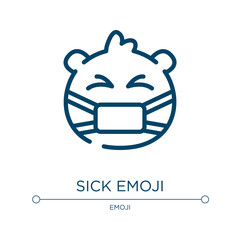 Sick emoji icon. Linear vector illustration from emoji collection. Outline sick emoji icon vector. Thin line symbol for use on web and mobile apps, logo, print media.