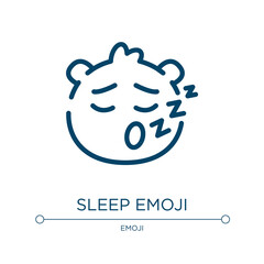 Sleep emoji icon. Linear vector illustration from emoji collection. Outline sleep emoji icon vector. Thin line symbol for use on web and mobile apps, logo, print media.