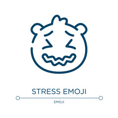 Stress emoji icon. Linear vector illustration from emoji collection. Outline stress emoji icon vector. Thin line symbol for use on web and mobile apps, logo, print media.