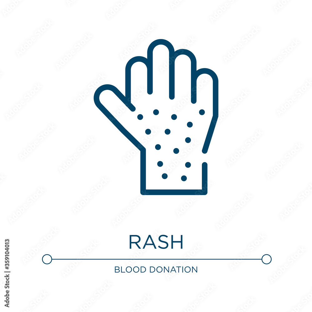 Poster rash icon. linear vector illustration from allergies collection. outline rash icon vector. thin line