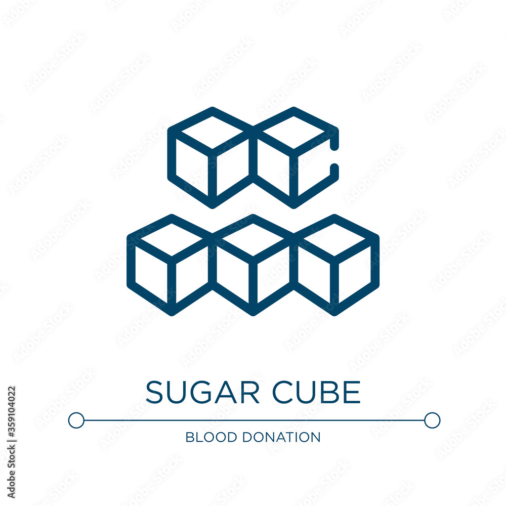 Poster sugar cube icon. linear vector illustration from allergies collection. outline sugar cube icon vecto